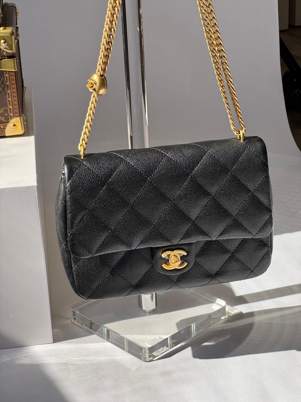 Chanel Black Medium Caviar Sweetheart Crush Flap Bag