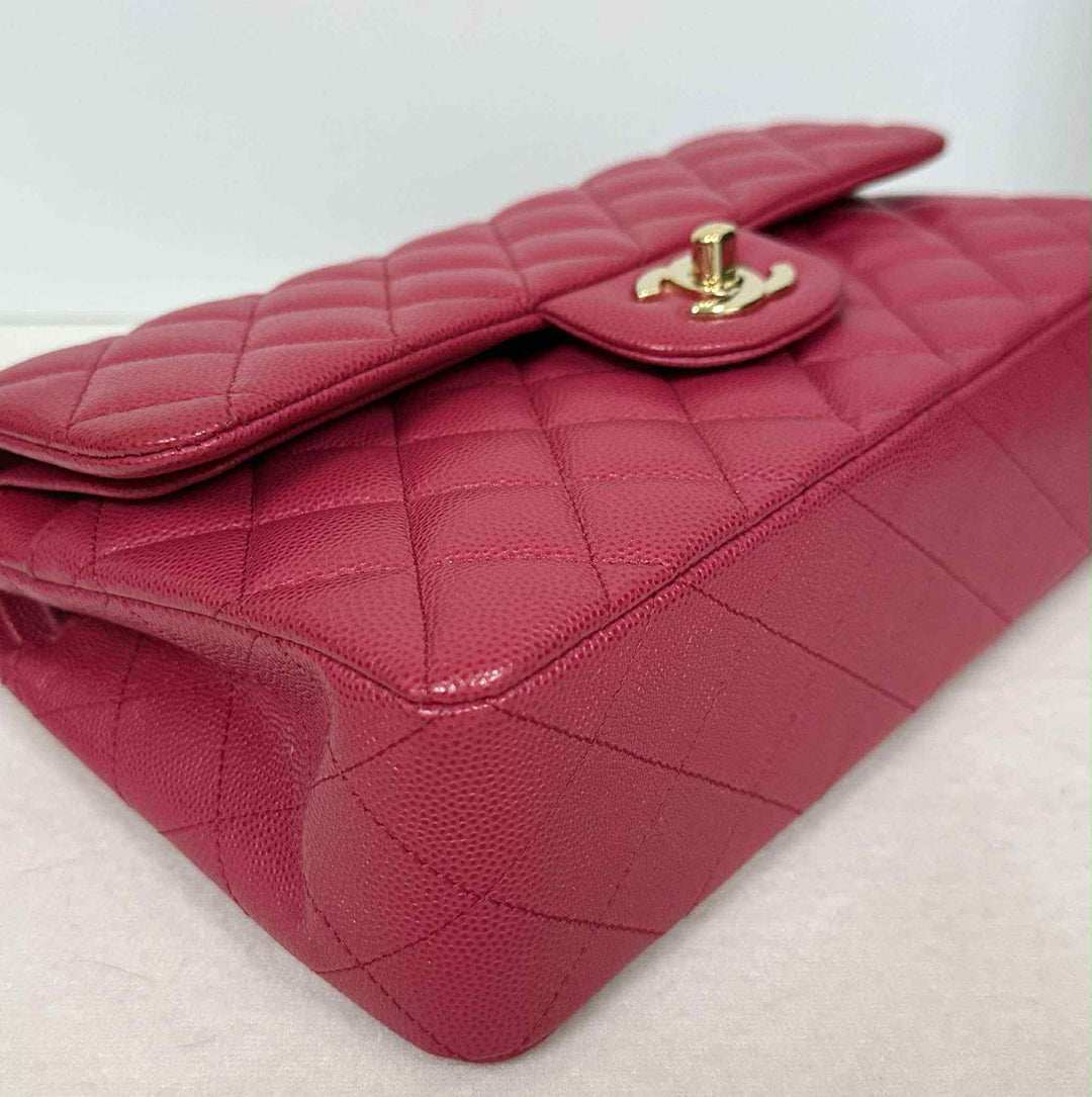 Chanel Dark Pink Small Caviar Classic Flap