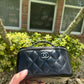 Chanel Shiny Calfskin Quilted Small Crystal Top Handle Vanity W Chain