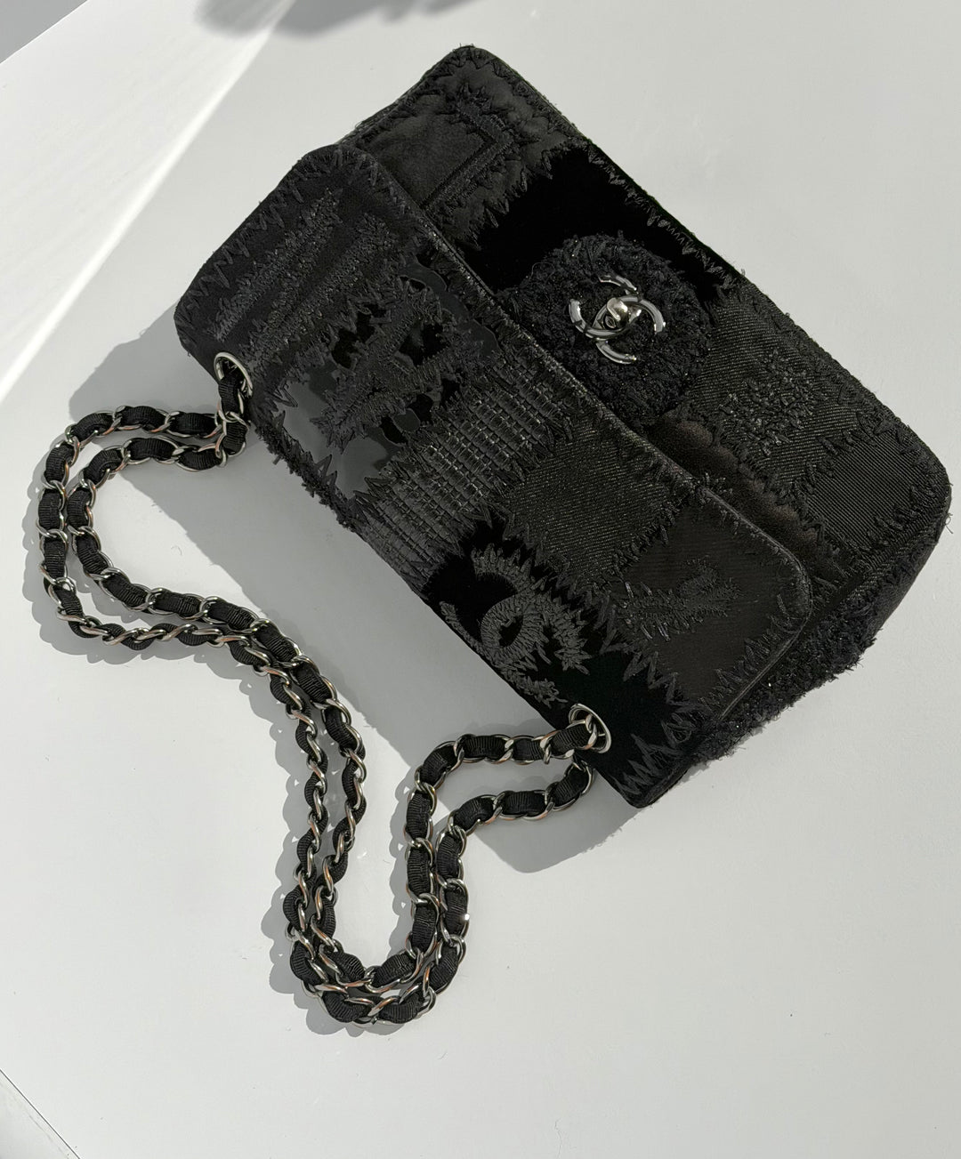 Chanel Black Patchwork Medium Single Flap Bag