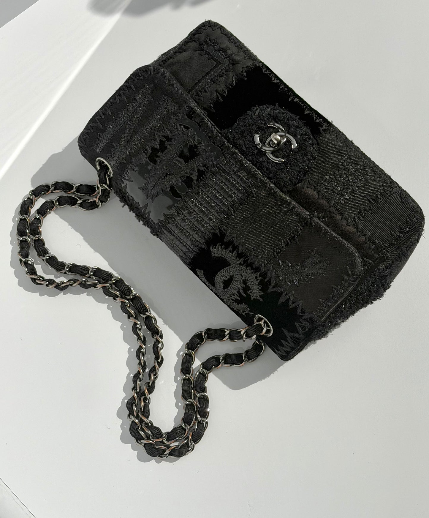Chanel Black Patchwork Medium Single Flap Bag
