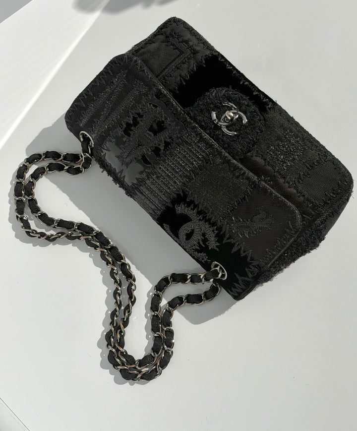 Chanel Black Patchwork Medium Single Flap Bag
