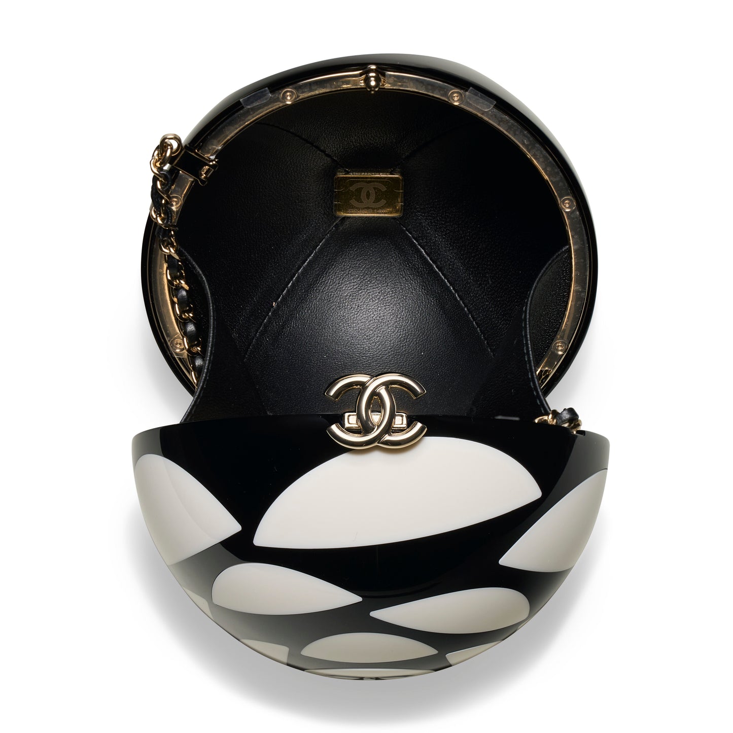 Chanel 2023 Black & White Resin Sphere Minaudiere