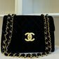 CHANEL 1995 VINTAGE BLACK VELVET JUMBO CLASSIC FLAP