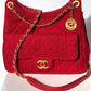 Chanel Small Red Wool Tweed Hobo