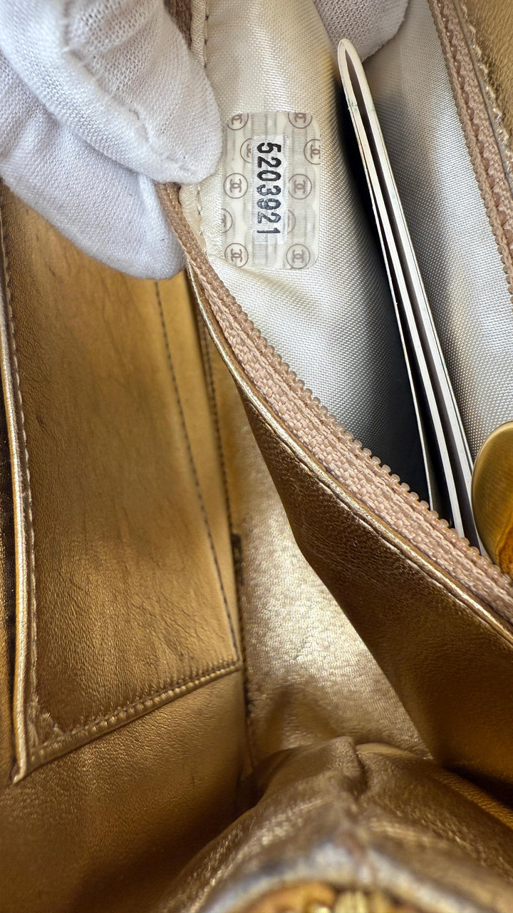 Chanel RARE 1998 Gold Silk Woven Small Kelly