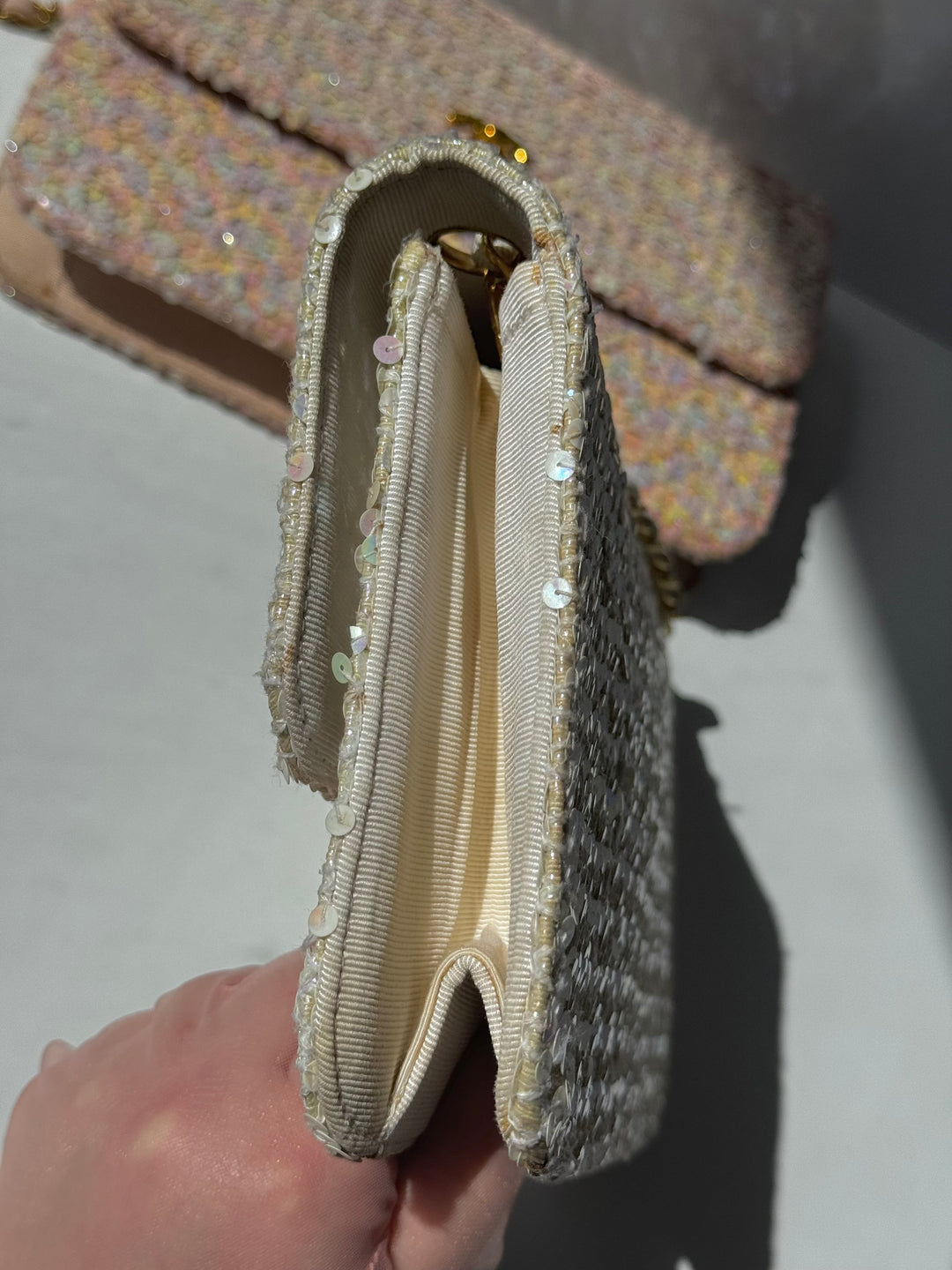 Chanel 1992 Medium Iridescent Sequin Flap Bag