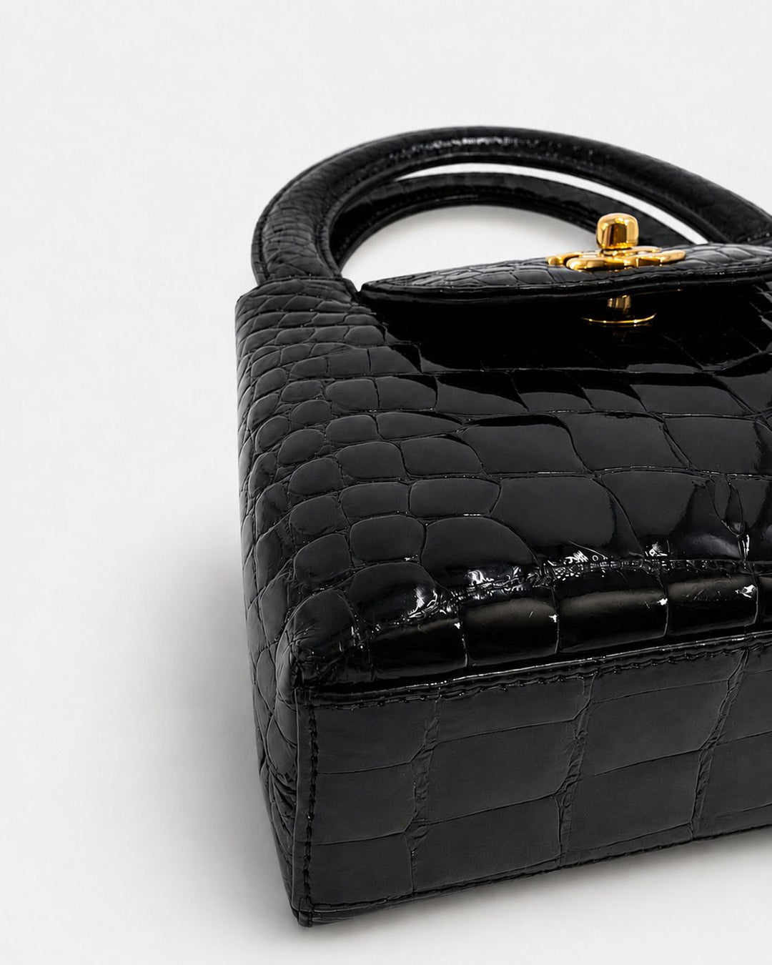 Chanel Rare Black Crocodile Top Handle Micro Mini Kelly Bag 24K Gold Hardware 1996