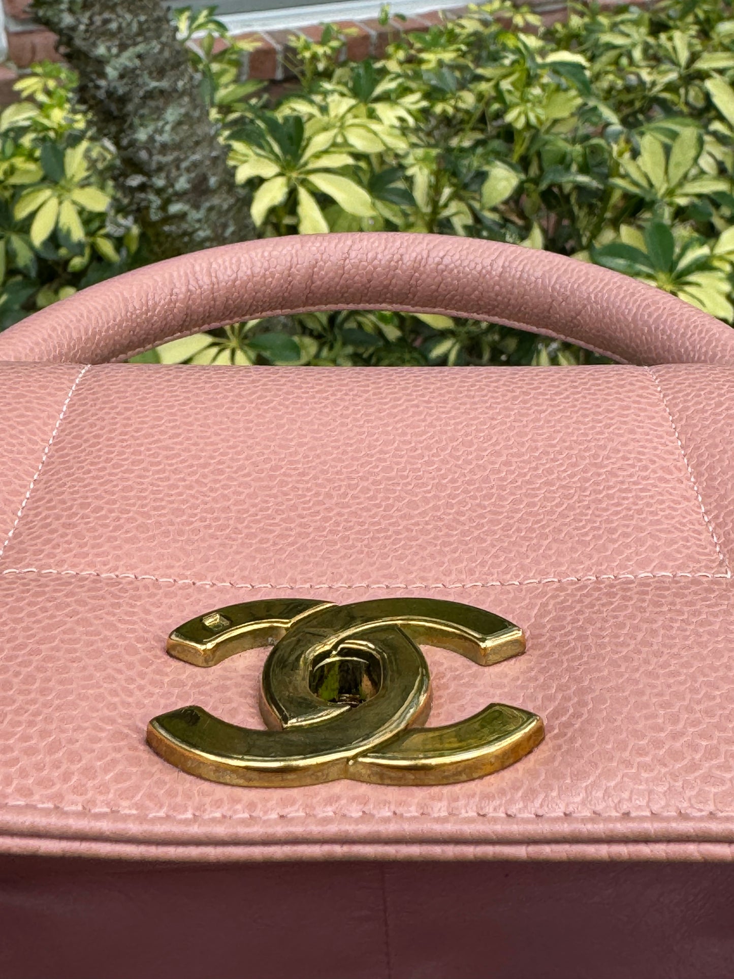 Chanel Vintage Caviar Vertical Quilted Kelly Flap Bag