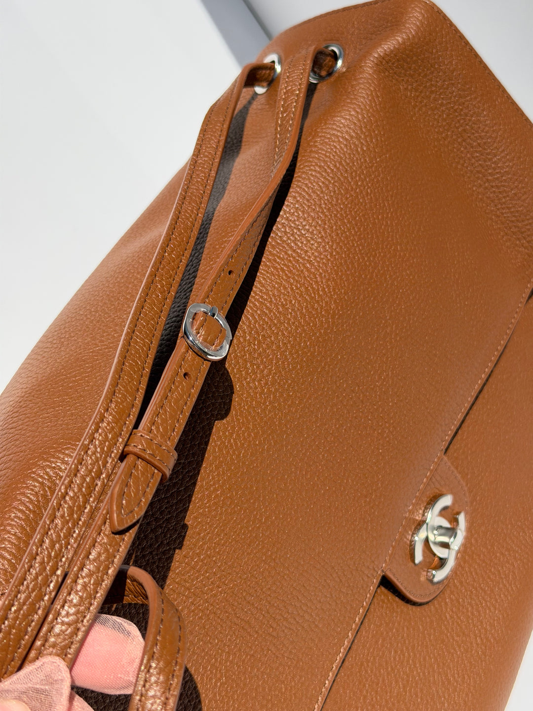 Chanel Maxi Flap Bag Camel Grained Calfskin Silver Tone Hardware Métiers D’Art 2026