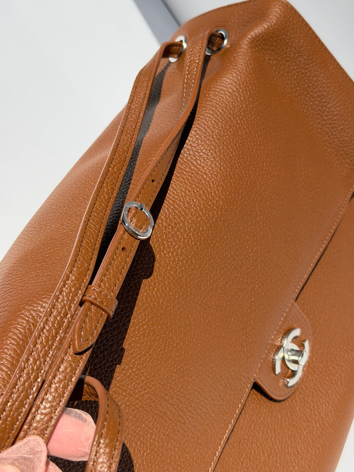 Chanel Maxi Flap Bag Camel Grained Calfskin Silver Tone Hardware Métiers D’Art 2026