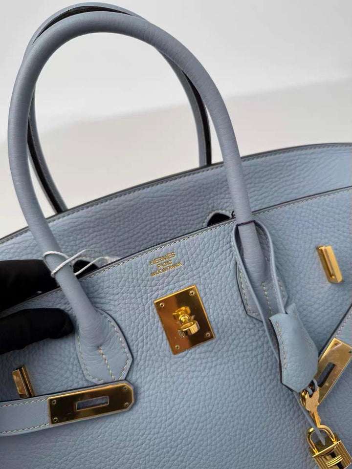 Hermès Birkin 35 Bleu Lin Togo Gold Hardware