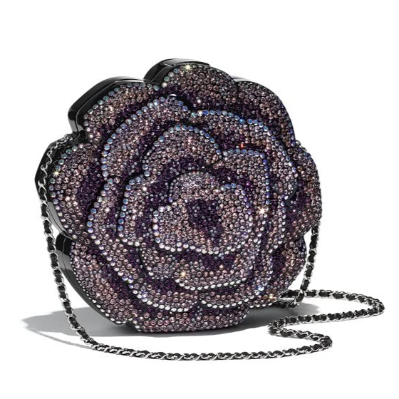 Chanel Runway Purple Strass Camelia Minaudiere