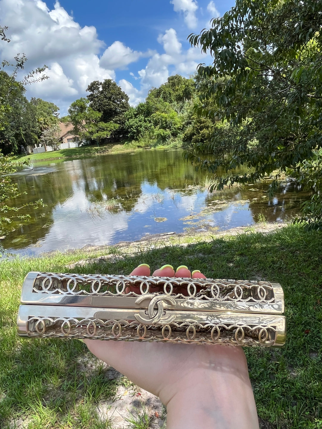 Chanel CC Moucharabieh Minaudiere Bag