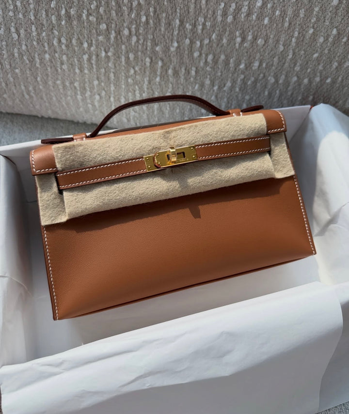 Hermès Kelly Pochette Gold Swift Gold Hardware 2025