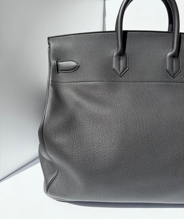 Hermès HAC 50 Black Togo Palladium Hardware 2022