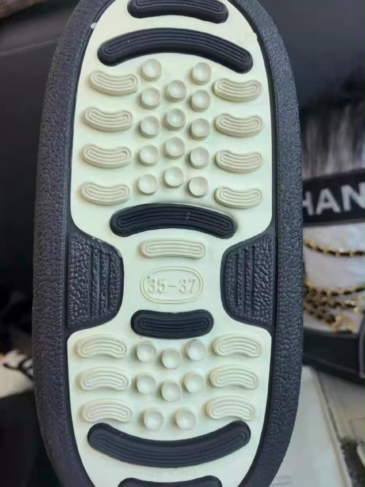 Chanel Apres Ski Moon Boots Black White 1993