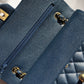 Chanel 18C Navy Blue Medium Caviar Double Flap Bag