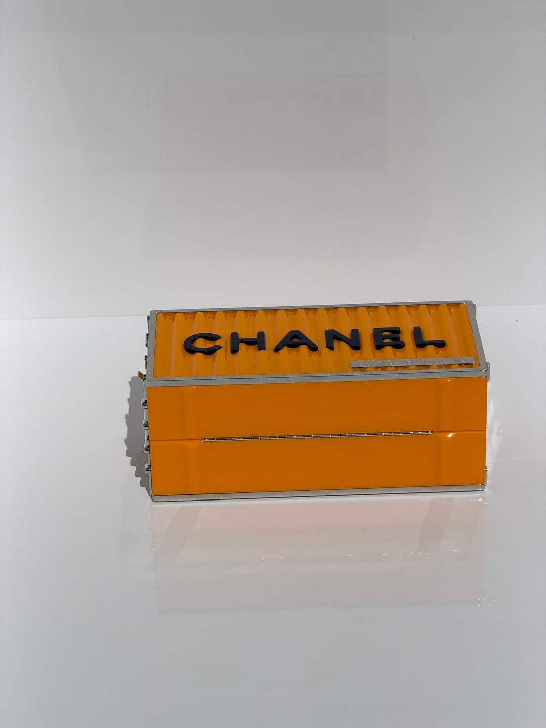 Chanel Shipping Container Bag Lucite Yellow Silver Hardware 2018