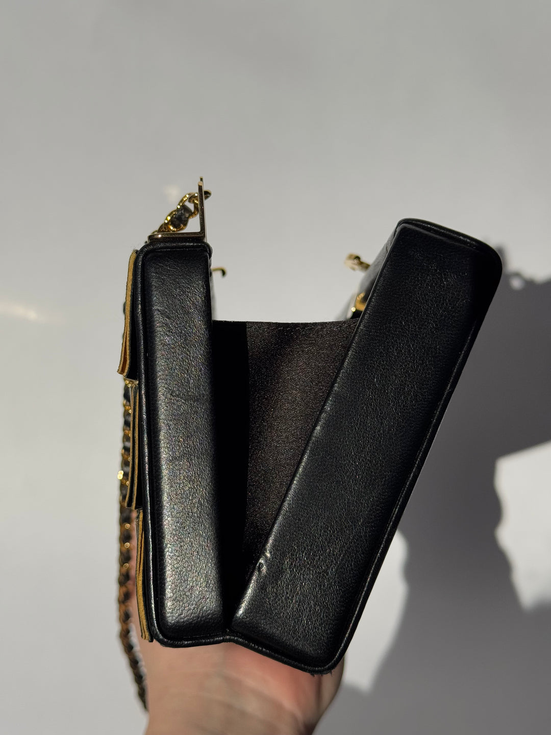 Chanel 19A Egypt Gold Lambskin Minaudiere Crossbody Black Gold 2019
