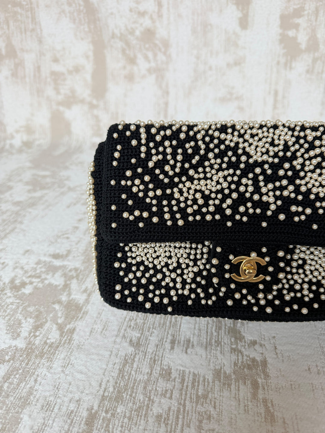 Chanel 17C Medium Flap Bag Pearl Embellished Gold Hardware 2017
