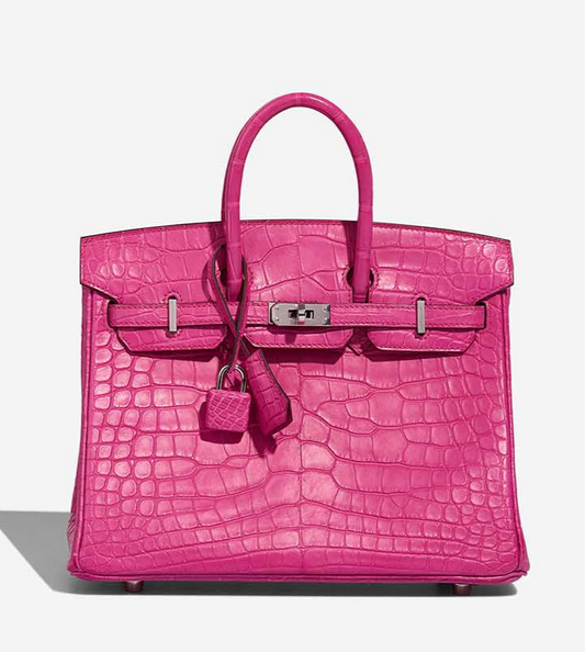Hermes Rose Shocking Matte Alligator Birkin 25