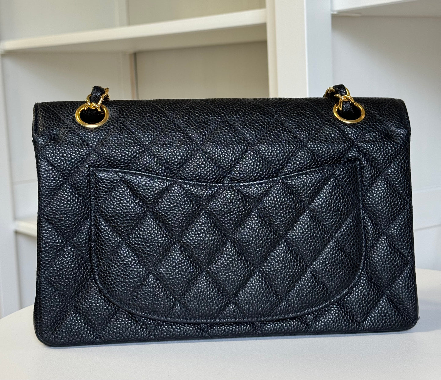 Chanel 6 Series Black Small Vintage Caviar Classic Flap Bag