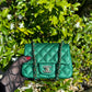 Chanel 18S Emerald Green Mini Square Caviar Flap Bag