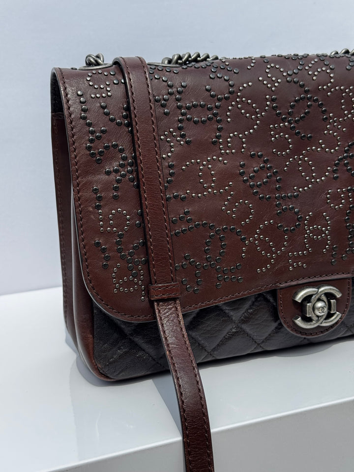 Chanel Jumbo Paris Dallas Texan Satchel Flap Bag
