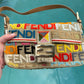 Fendi Multicolor Crochet Logo Baguette