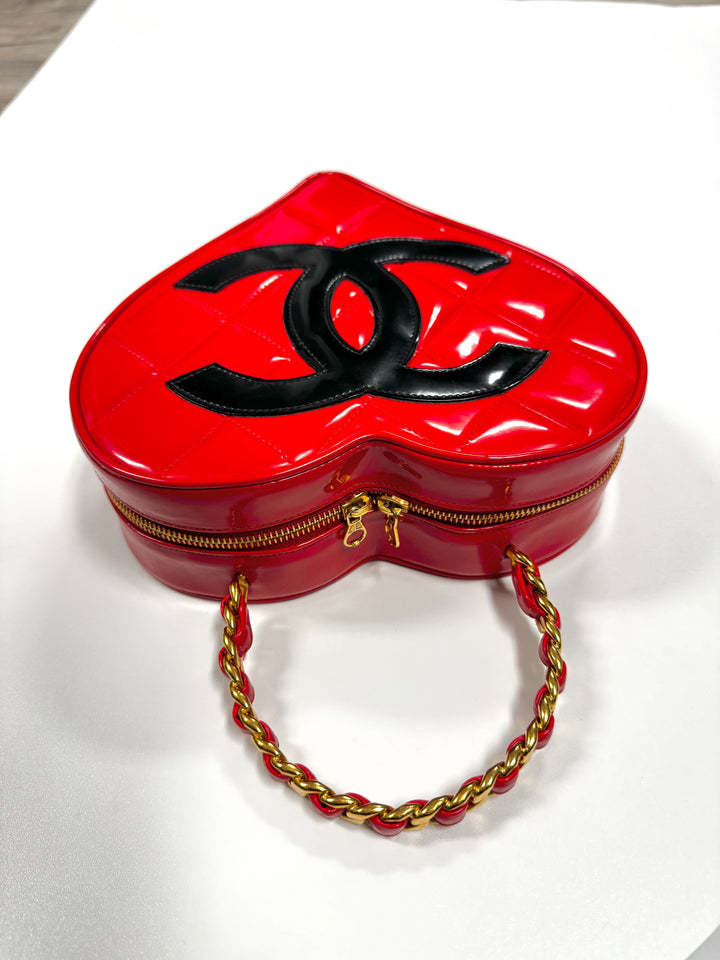 Chanel 1995 CC Barbie Red Heart Vanity Bag