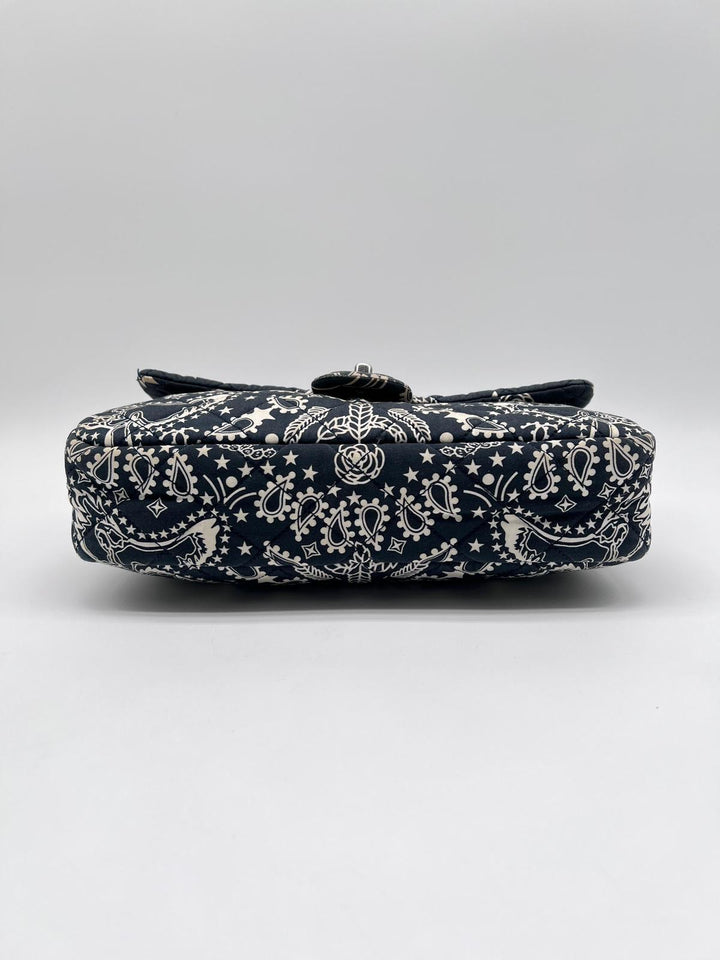 Chanel 2014 Paris Dallas Medium Navy Bandana Flap Bag