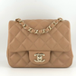 Chanel 18S Dark Beige Mini Square Caviar Flap Bag