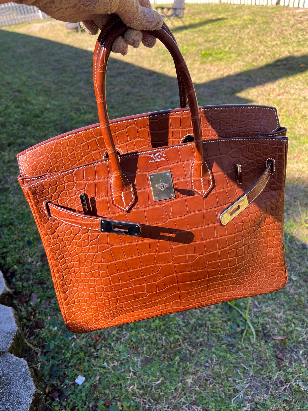 Hermes Fauve Barena Matte Croc Birkin 35