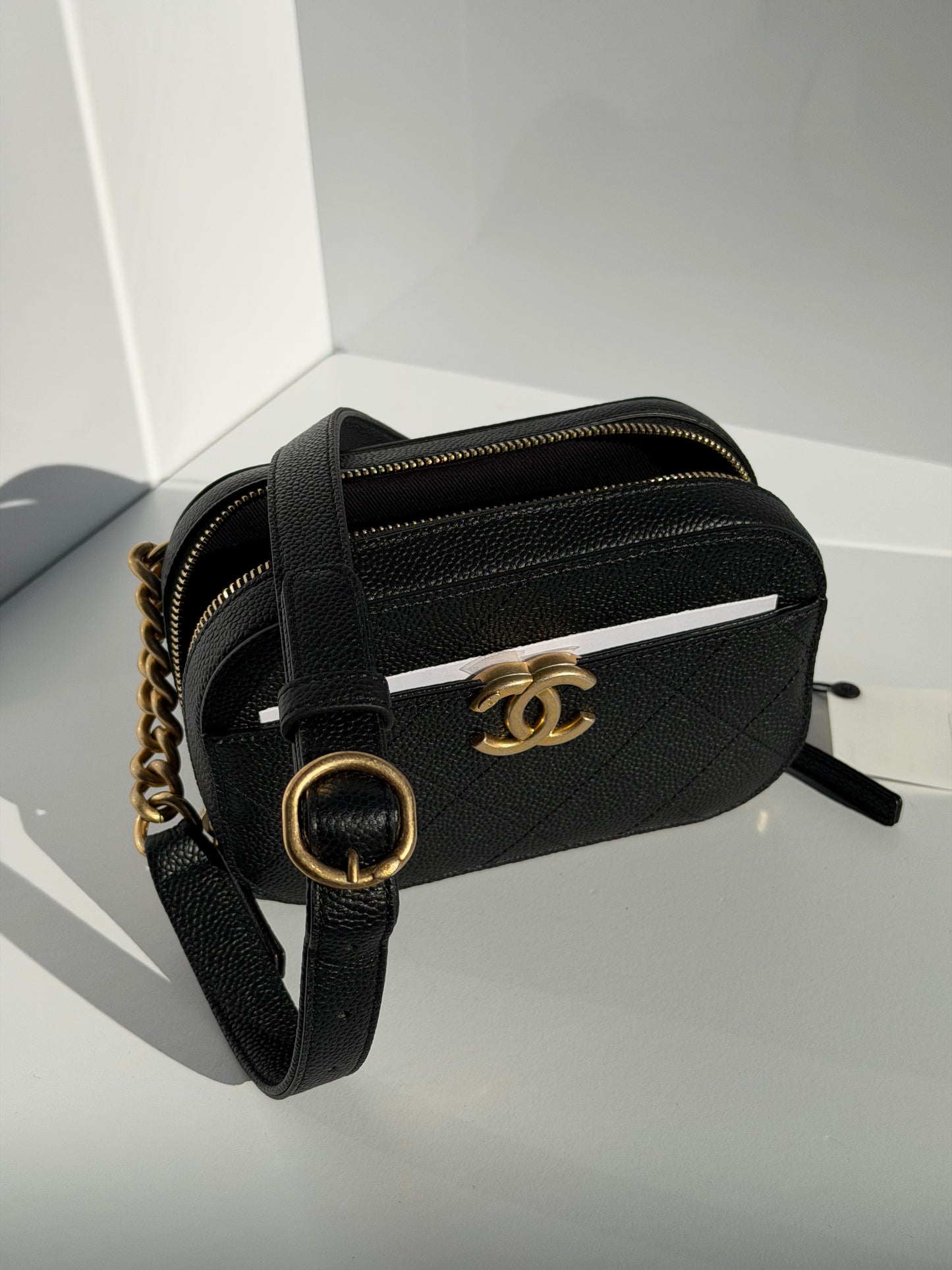 Chanel 2019 CC Stitched Caviar Waist Belt Bag