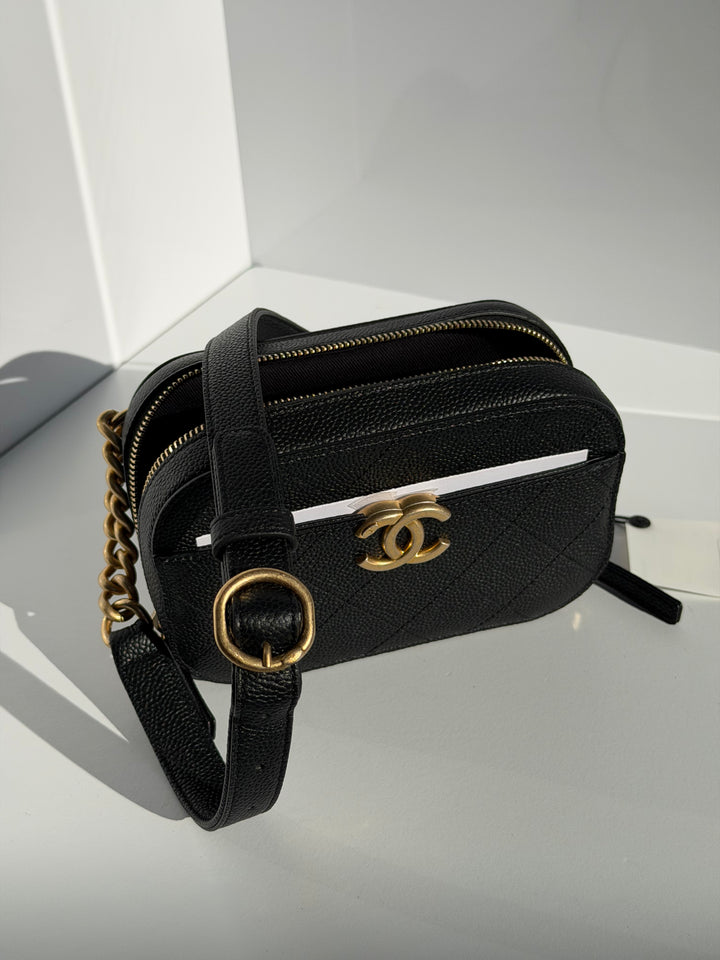 Chanel 2019 CC Stitched Caviar Waist Belt Bag
