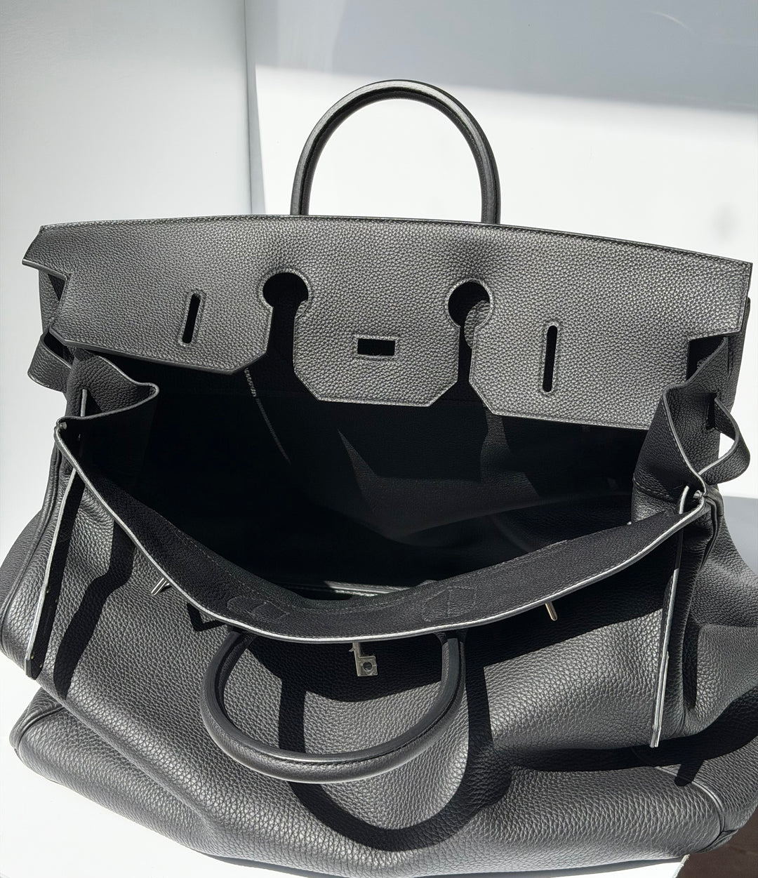 Hermès HAC 50 Black Togo Palladium Hardware 2022