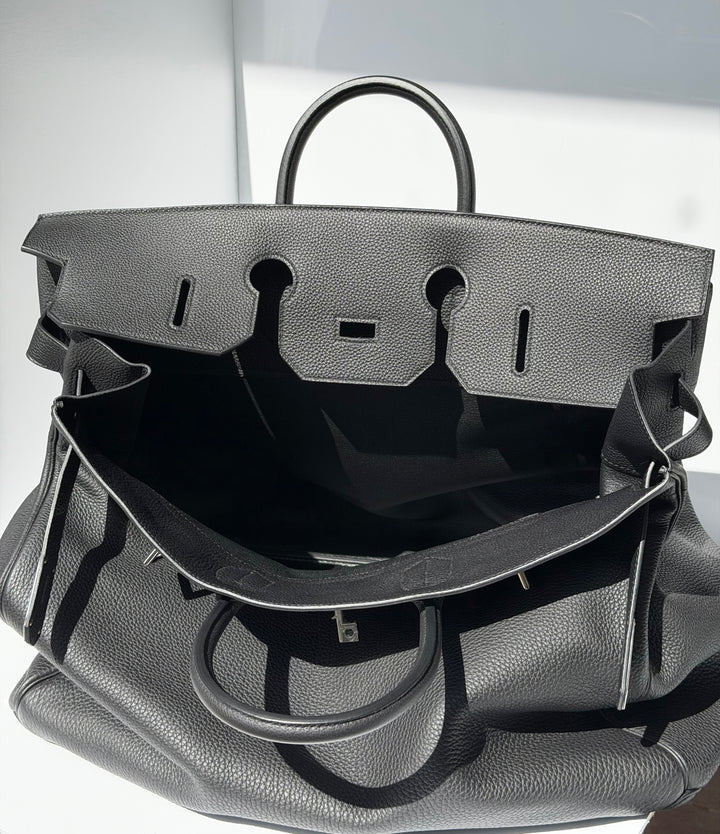 Hermès HAC 50 Black Togo Palladium Hardware 2022