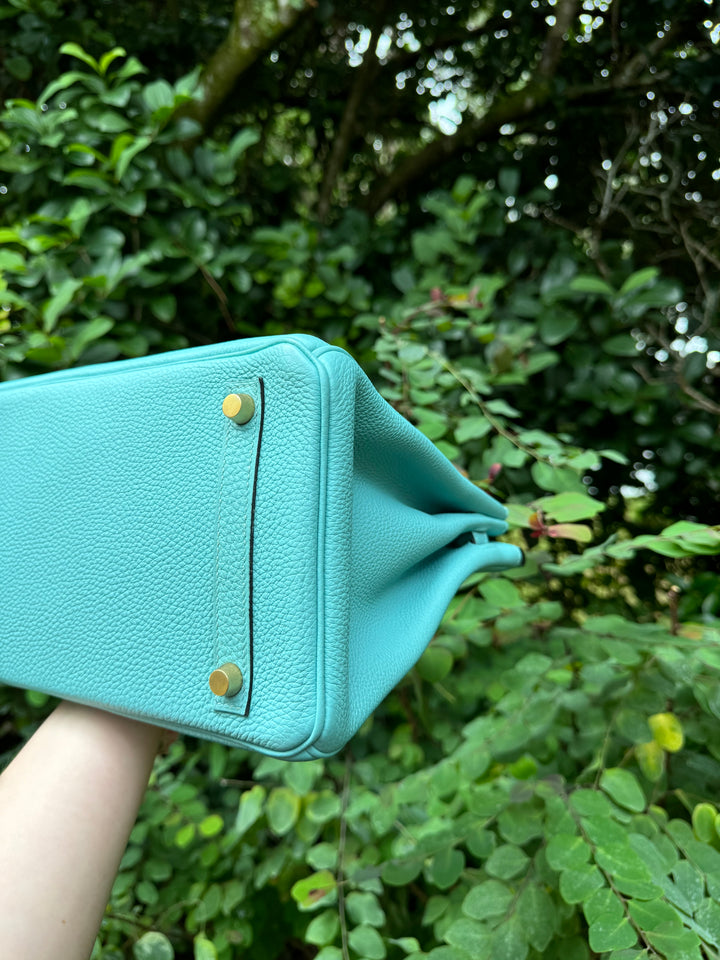 Hermes 2015 Bleu Atoll Togo Birkin 30
