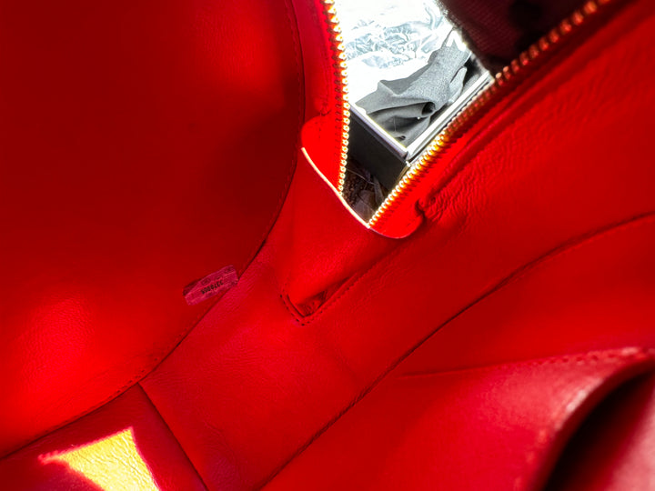 Chanel 1995 Red Patent Round Vanity