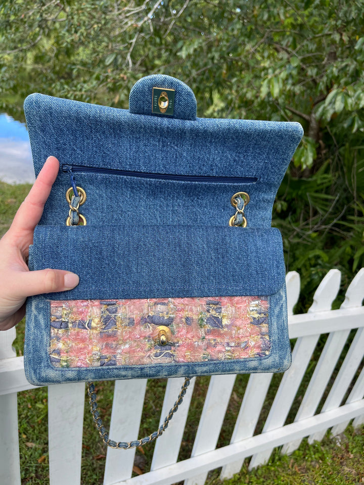 Chanel Tweed & Denim Medium Classic Flap Bag