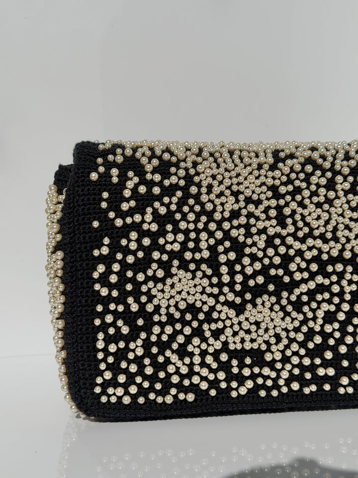 Chanel 17C Medium Flap Bag Pearl Embellished Gold Hardware 2017