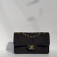 Chanel 1997 Small 24K Black Camellia Classic Flap Bag