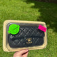 Chanel 2014 Black Lambskin Minaudières Runway "Meat Package" Flap Bag