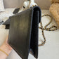 Chanel 1991 Black Lizard CC Envelope Flap Bag