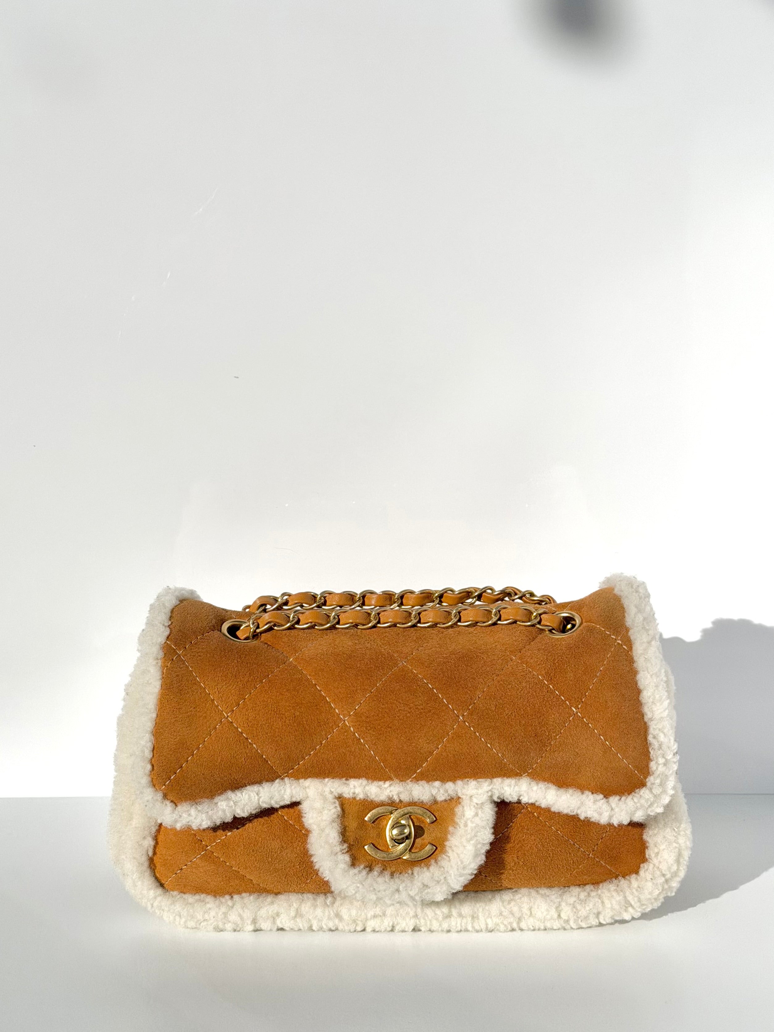 CHANEL♥スウェードBAG Chanel 1994-1996 Brown Suede Mademoiselle Jumbo Classic Flap Bag