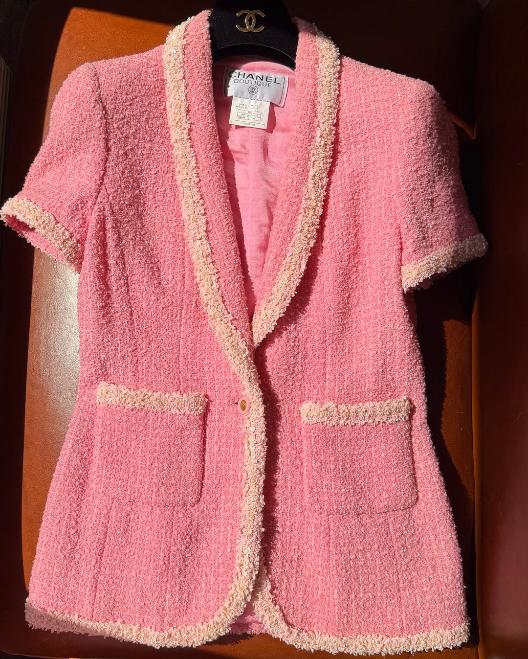 Chanel 1995 Spring “Barbie” Pink Tweed Skirt Suit