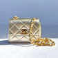 Chanel 1994 Vintage Metallic Gold Extra Mini Flap Bag