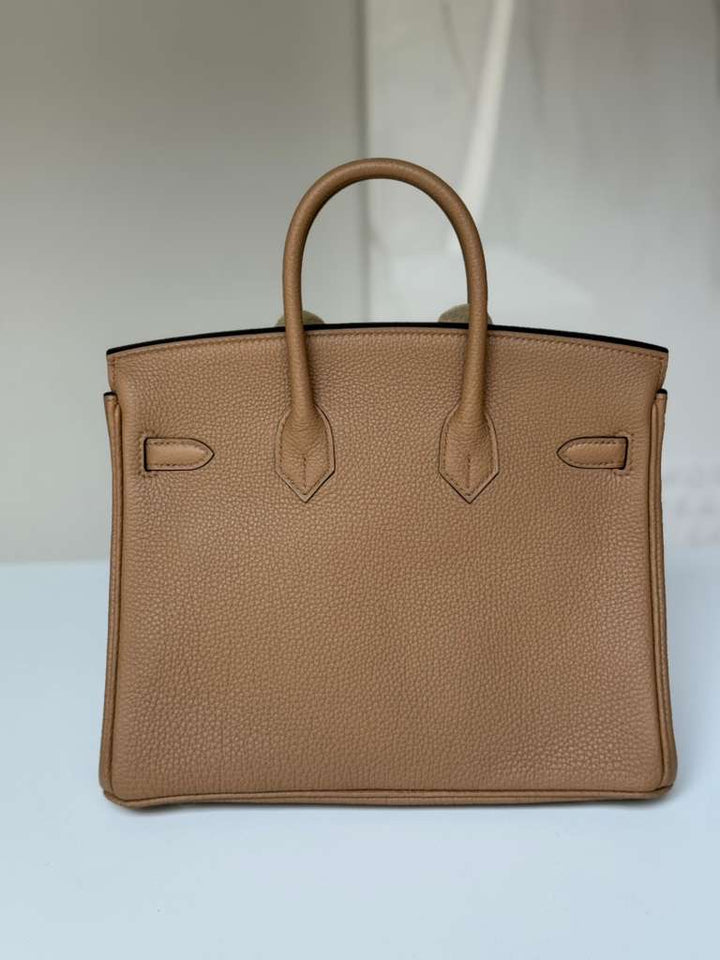 Hermes Chai Togo Birkin 25 Palladium Hardware