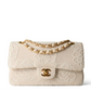 Chanel 1997 Small 24K Ivory Camellia Classic Flap Bag